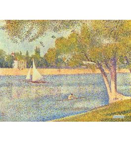 風景 絵画 絵画 レプリカ インテリア - ジョルジュ・スラ（Georges Seurat） - 大型カスタム絵画 - グランド・ジャットでセーヌ川