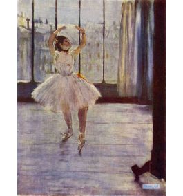 人物 絵画 キャンバスに手描きのレプリカの傑作 - エドガー・ドガ（Edgar Degas） - 大型カスタム絵画 -  ダンサー（ウィンドウの前面にダンサー）カメラマンのポーズ