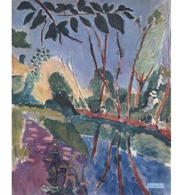 Matisse リーフデザイン 大判絵画 ポスター フレーム付き Le platane S 37.5×37.5cm 木製 正方形