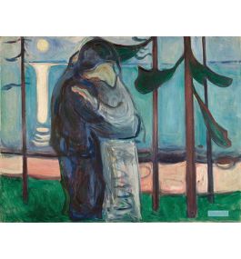 人物 絵画 複製画 ポスター - エドヴァルド・ムンク（Edvard Munch） - 大型カスタム絵画 - 月光で海岸にキスをする