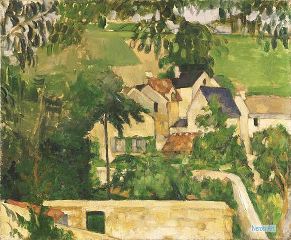 風景 絵画 オンラインで有名な油絵の複製を購入する - ポール・セザンヌ（Paul Cézanne） - 大型カスタム絵画 -  カルチェ四オーヴェルu003dシュルu003dオワーズ