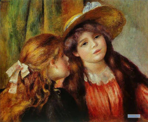 人物 絵画 名画・油絵の複製画 - ピエール＝オーギュスト・ルノワール（Pierre-Auguste Renoir） - 大型カスタム絵画 - 二 人の女の子