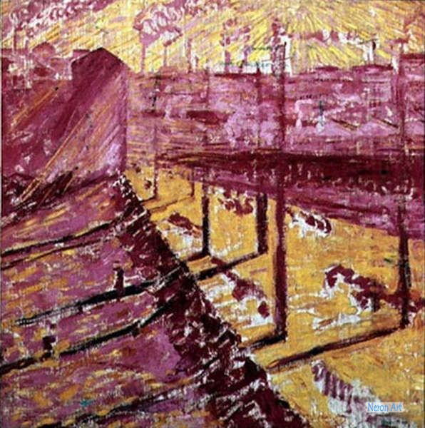 風景 絵画 手書き油絵 複製画 - ウンベルト・ボッチョーニ（Umberto