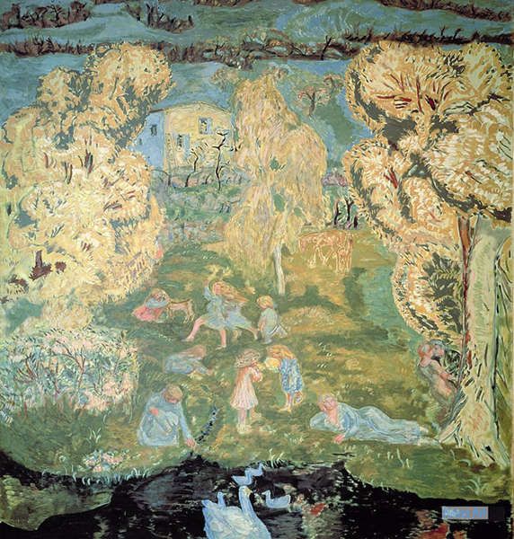 風景 絵画 複製画 - ピエール・ボナール（Pierre Bonnard） - 大型カスタム絵画 - 田舎の春の最初の日