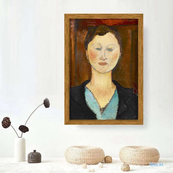 肖像 絵画 キャンバスに有名なアクリル画 - アメデオ・クレメンテ・モディリアーニ（Amedeo Clemente Modigliani） -  大型カスタム絵画 - 女性のループ