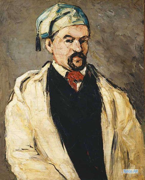 肖像 絵画 キャンバスに手描きの油絵 ポール セザンヌ Paul Cezanne 大型カスタム絵画 ブルーキャップおじさん ドミニクで男の肖像