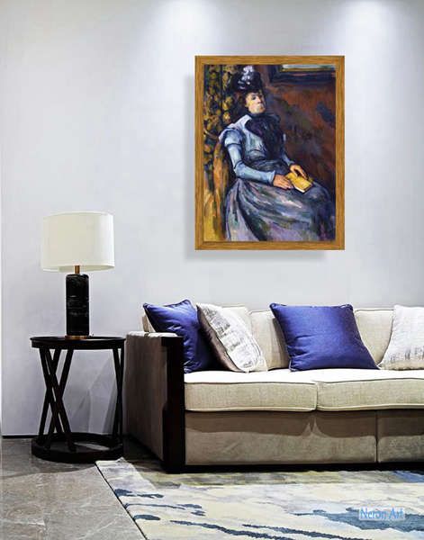 肖像 絵画 絵画制作専門店 ポール セザンヌ Paul Cezanne 大型カスタム絵画 ブルーに座る女