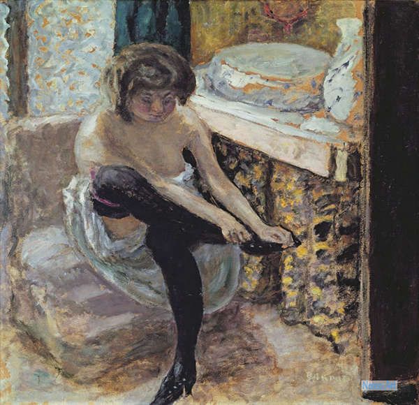 ピエール ボナール、室内の裸婦、希少画集より、新品額装付  