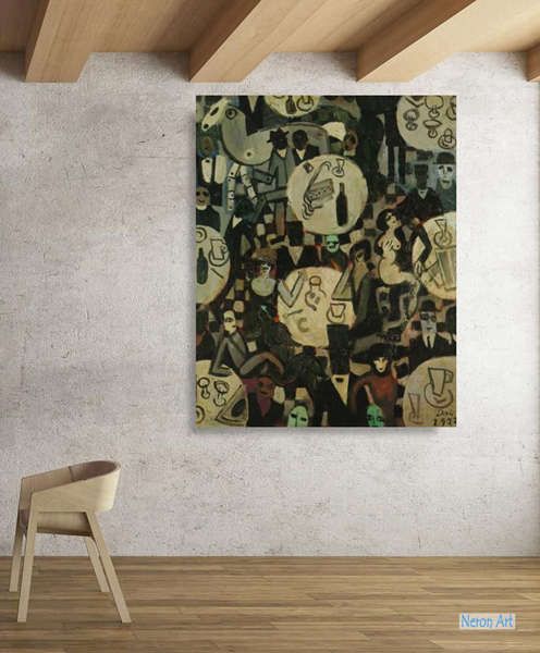 抽象 絵画 世界の名画販売 名画絵画複製画 サルバドール ダリ Salvador Dali Marques De Dali De Pubol 大型カスタム絵画 キャバレーのシーン
