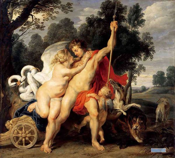 神話 絵画 手描き油彩複製画 ピーテル パウル ルーベンス Peter Paul Rubens 大型カスタム絵画 ヴィーナスとアドニス