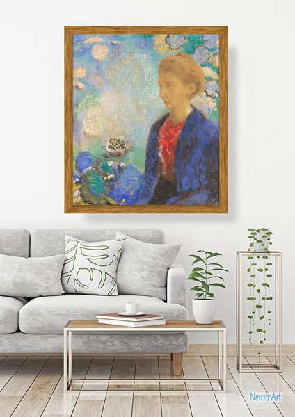 肖像 絵画 絵画制作専門店 - オディロン・ルドン（Odilon Redon） - 大型カスタム絵画 - ロバート・ド・ドメシーの 男爵の妻の肖像