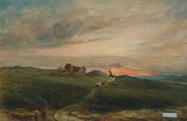 Dipinti Paesaggio Riproduzione di Quadri Famosi su Tela - John Constable -  Dipinti Personalizzati di grandi dimensioni - Stonehenge Al Tramonto
