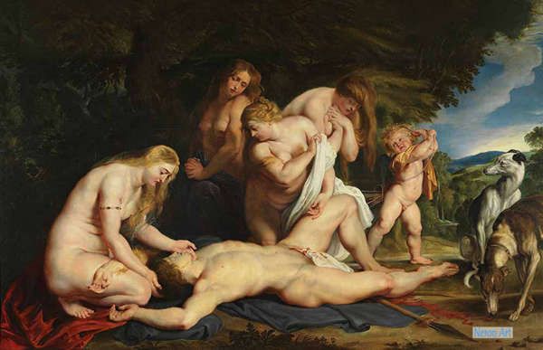 神話 絵画 カスタム複製 ピーテル パウル ルーベンス Peter Paul Rubens 大型カスタム絵画 アドニスの死