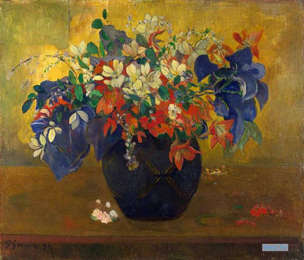 静物 絵画 手描きの絵 ウジェーヌ アンリ ポール ゴーギャン Eugene Henri Paul Gauguin 大型カスタム絵画 花 の花瓶