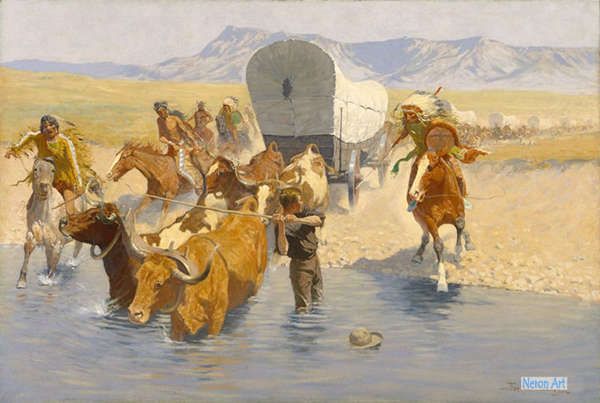 乗馬 絵画 世界の有名絵画 - フレデリック・レミントン（Frederic
