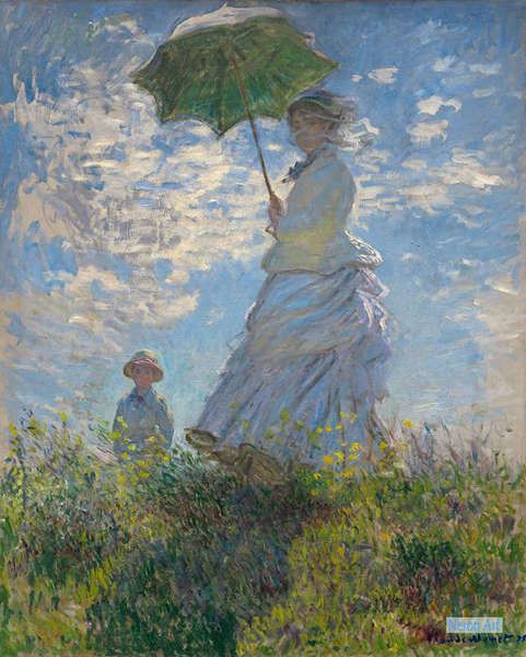 Dipinti Umani Riproduzioni di Quadri Famosi - Claude Monet - Dipinti  Personalizzati di grandi dimensioni - The Walk Woman With A Parasol 1875