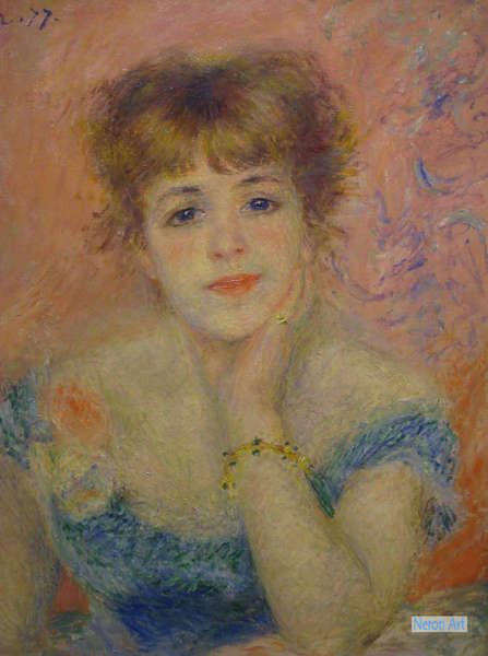 肖像 絵画 世界の名画販売。名画絵画複製画 - ピエール＝オーギュスト・ルノワール（Pierre-Auguste Renoir） - 大型カスタム絵画  - 女優ジェーン・サマリー