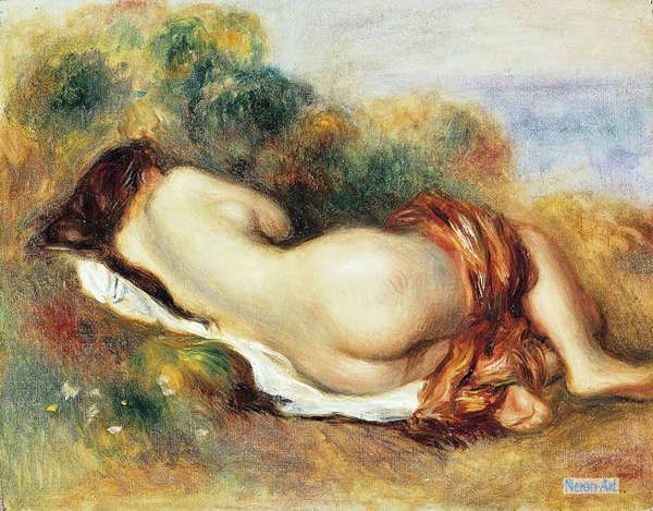 裸 絵画 人気の名画 複製画 - ピエール＝オーギュスト・ルノワール（Pierre-Auguste Renoir） - 大型カスタム絵画 - ヌード