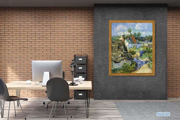 Dipinti Paesaggio Dipinti a Olio su Tela - Van Gogh - Dipinti  Personalizzati di grandi dimensioni - Casa Bianca Notte