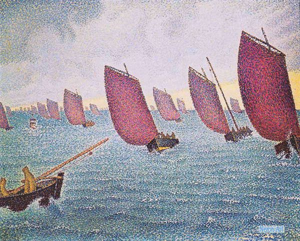 Dipinti Paesaggio Quadri su Tela Pittura Olio - Paul Signac - Dipinti  Personalizzati di grandi dimensioni - Venezia Il Saluto Verde 1908