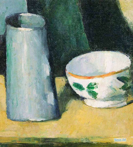 静物 絵画 オンラインで有名な油絵の複製を購入する ポール セザンヌ Paul Cezanne 大型カスタム絵画 ボウル ミルクジャグ