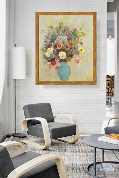 静物 絵画 キャンバスに有名なアクリル画 - オディロン・ルドン