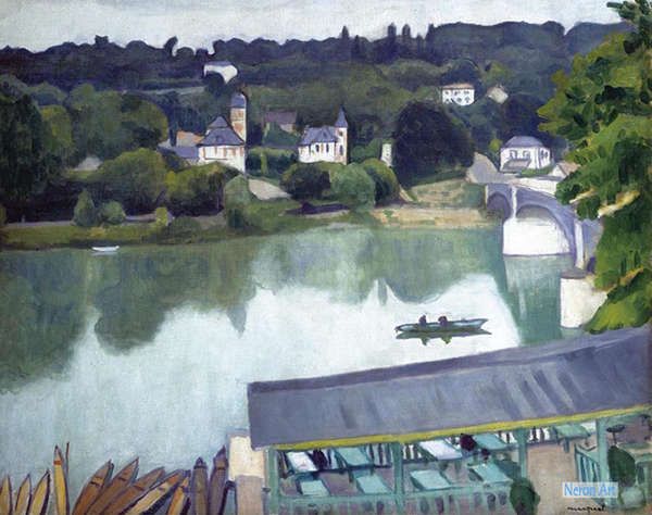 風景 絵画 有名画家の複製画（レプリカ）絵画販売 - アルベールマルケ（Albert Marquet） - 大型カスタム絵画 -  Chennevière橋