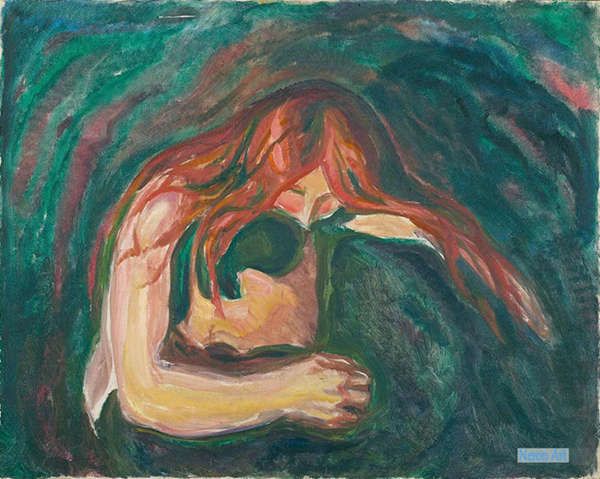 Dipinti Umani Quadri su Tela Pittura Olio - Edvard Munch - Dipinti  Personalizzati di grandi dimensioni - Vampire, 1910S 2