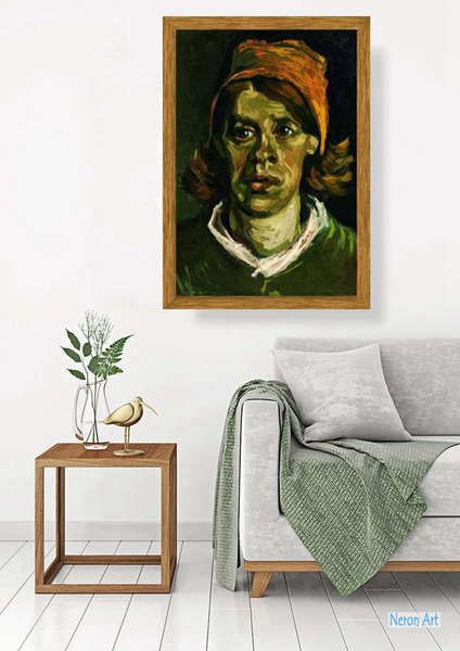 人物 絵画 複製名画（複製画・レプリカ絵画） - フィンセント・ヴィレム・ファン・ゴッホ（Vincent Willem van Gogh） -  大型カスタム絵画 - 女2のヘッド