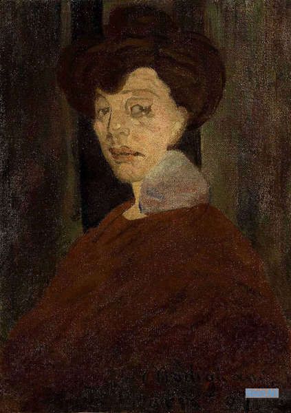 アメデオ・モディリアーニ ルネ・キスリングの肖像 油絵肉筆模写作品