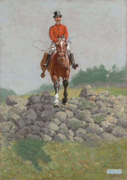 乗馬 絵画 肉筆複製画模写 - フレデリック・レミントン（Frederic