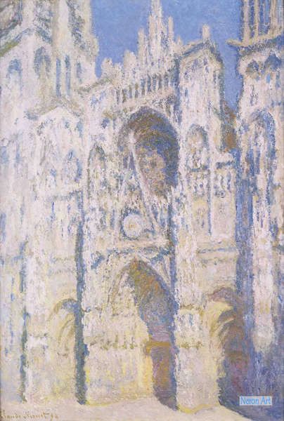 街並み 絵画 複製画 安い - クロード・モネ（Claude Monet） - 大型カスタム絵画 - 太陽とtour d'Albaneの下の大聖堂の門