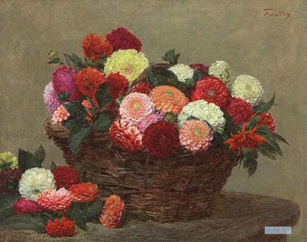 花 絵画 肉筆複製画模写 - アンリファンタンラトゥール（Henri Fantin