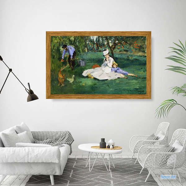 Dipinti Umani Dipinti ad Olio - Édouard Manet - Dipinti Personalizzati di  grandi dimensioni - La Famiglia Monet Nel Loro Giardino Ad Argenteuil