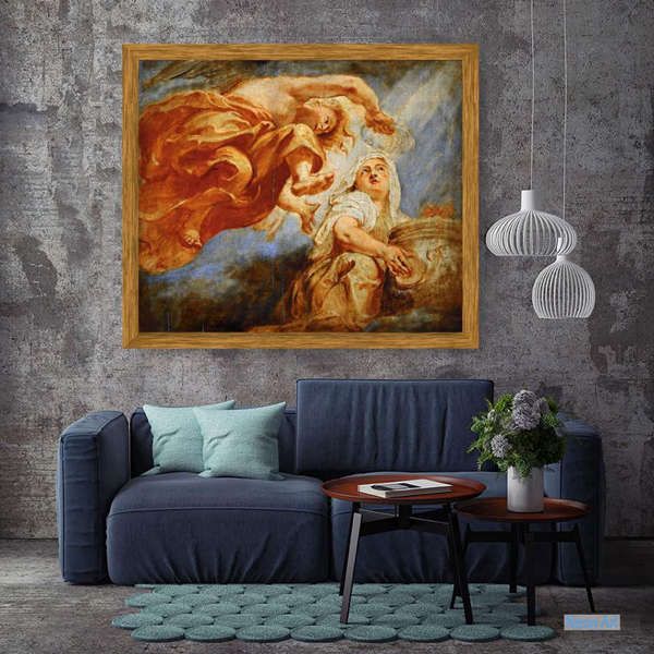 宗教 絵画 絵画 アート・美術品 - ピーテル・パウル・ルーベンス（Peter Paul Rubens） - 大型カスタム絵画 -  ジェームズ一世の神格化のために天才クラウニング宗教スケッチ