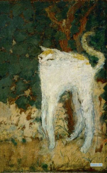 動物 絵画 絵画制作専門店 - ピエール・ボナール（Pierre Bonnard） - 大型カスタム絵画 - 白い猫