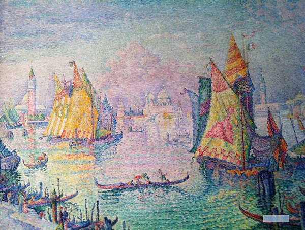 Dipinti Paesaggio Quadri su Tela Pittura Olio - Paul Signac - Dipinti  Personalizzati di grandi dimensioni - Venezia Il Saluto Verde 1908