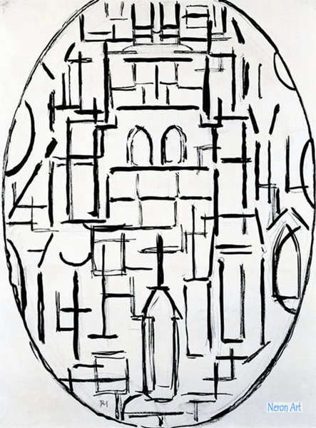 抽象 絵画 絵画のコピー - ピエトモンドリアン（Piet Mondrian ...