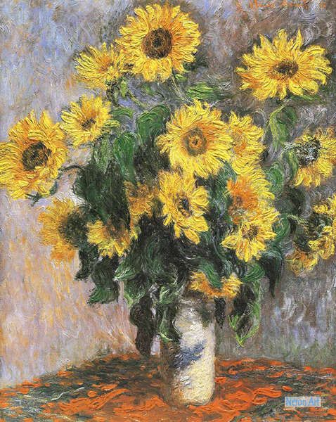 sieraden Fonkeling soep Stilleven Schilderijen, schilderij Schilderijen Te Koop - Claude Monet -  Groot Formaat Aangepaste Schilderijen - Stilleven Met Zonnebloemen 1881