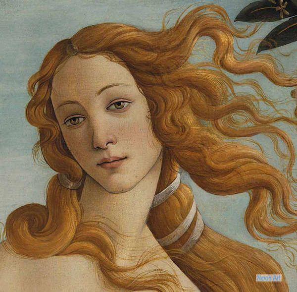 肖像 絵画 絵画油絵 肉筆 手書き ハンドペイント - サンドロ・ボッティチェッリ（Sandro Botticelli） - 大型カスタム絵画 -  金星の頭部