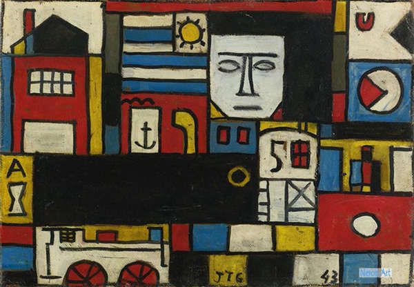 抽象 絵画 手描きのキャンバス - ホアキン・トレス・ガルシア