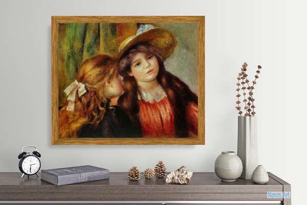 人物 絵画 名画・油絵の複製画 - ピエール＝オーギュスト・ルノワール（Pierre-Auguste Renoir） - 大型カスタム絵画 - 二 人の女の子