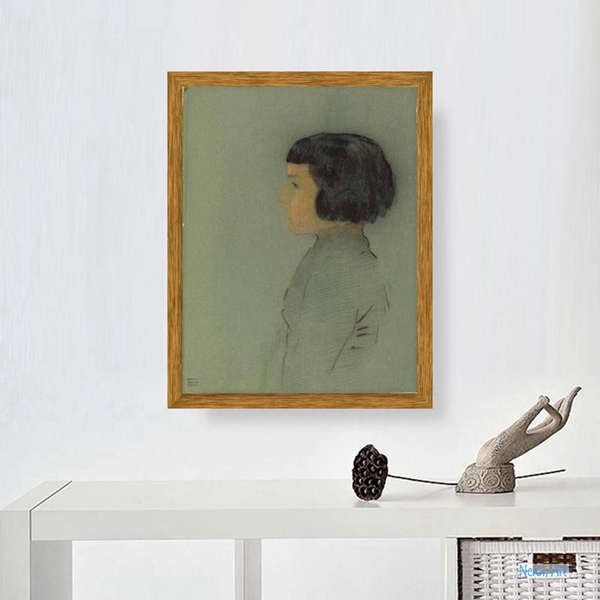 肖像 絵画 名画・油絵の複製画 - オディロン・ルドン（Odilon Redon） - 大型カスタム絵画 - 若い女性の側の肖像画