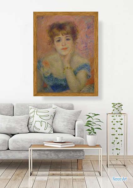 肖像 絵画 世界の名画販売。名画絵画複製画 - ピエール＝オーギュスト・ルノワール（Pierre-Auguste Renoir） - 大型カスタム絵画  - 女優ジェーン・サマリー