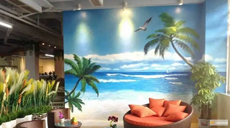 beach mural for office reception 1